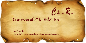 Cservenák Réka névjegykártya